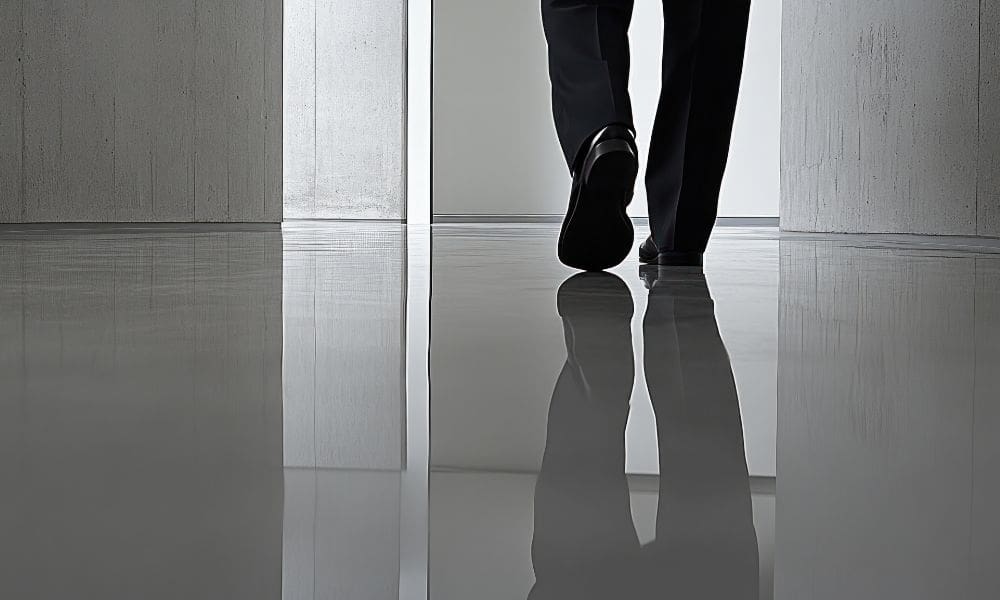 Businessman entering a room