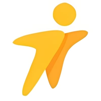 Yellow abstract figure icon