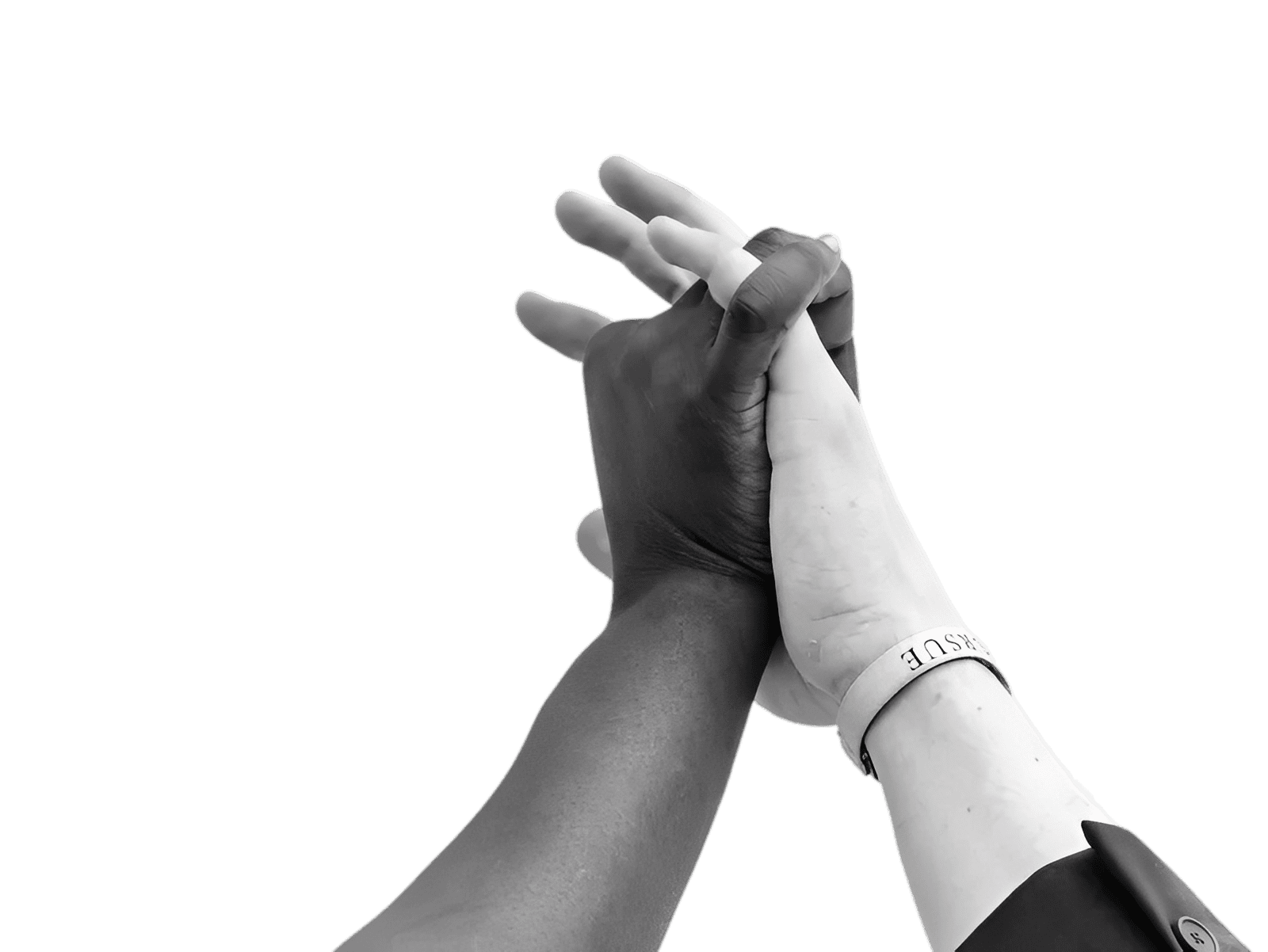 Hands clasped in unity