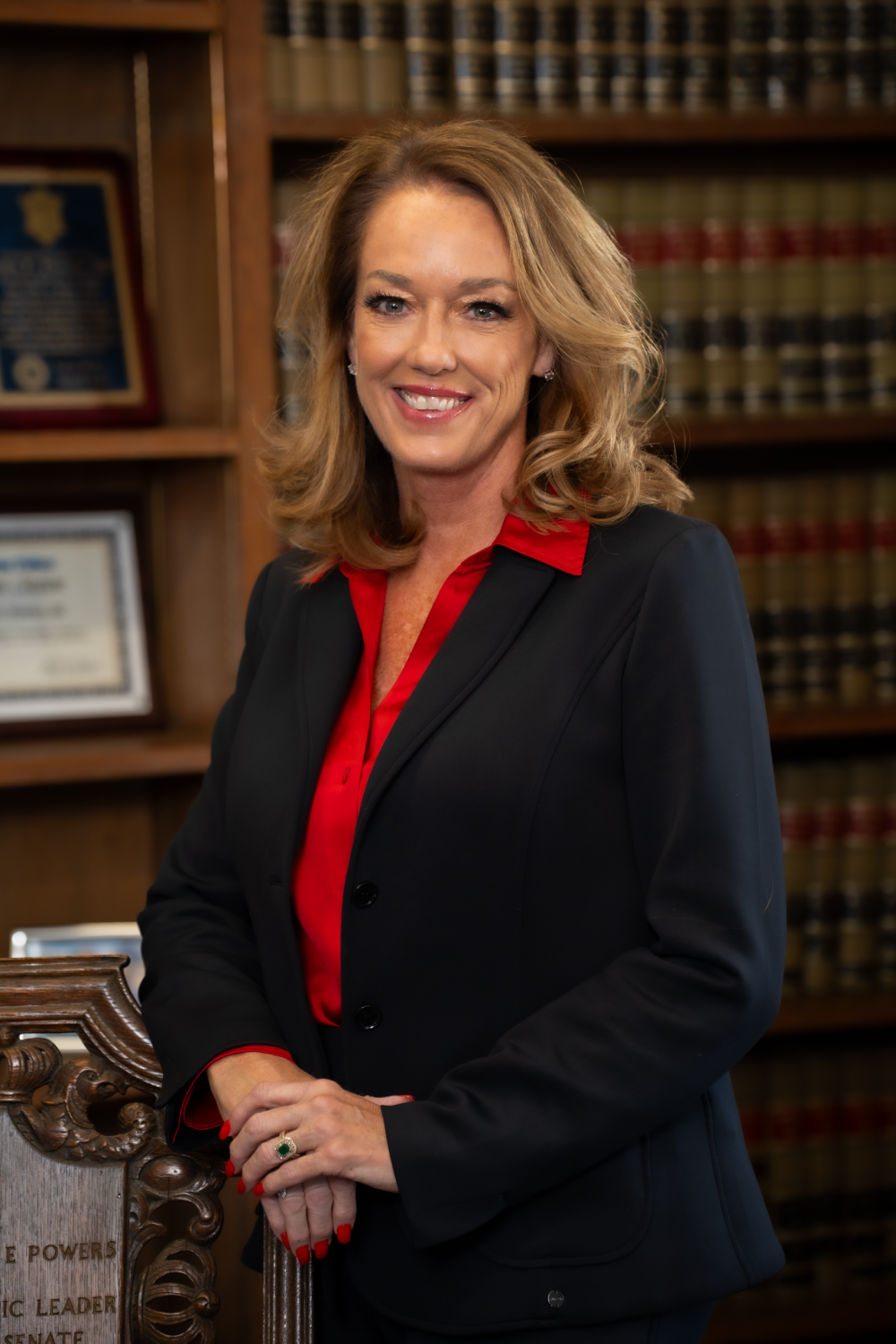 Businesswoman standing in formal attire