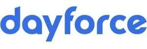 Blue Dayforce wordmark on white background