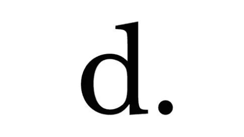 Lowercase letter d with period