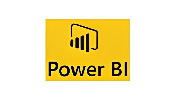 Power BI logo on yellow background