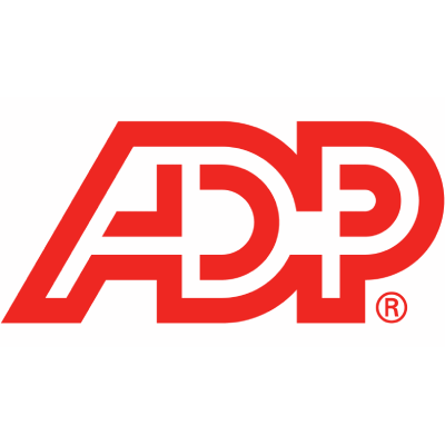 Red ADP logo with a modern design.
